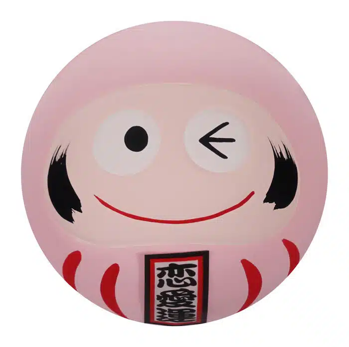 Rosa Daruma Puppe - 6 x 6 x 6 cm – Bild 2