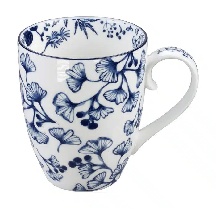 Blau / Weißer Becher Ginko - Flora Japonica - 8,5 x 10,2 cm 380 ml – Bild 2