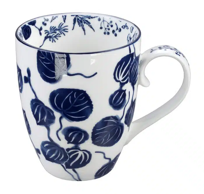 Blau / Weißer Becher Efeu - Flora Japonica - 8,5 x 10,2 cm 380 ml – Bild 2