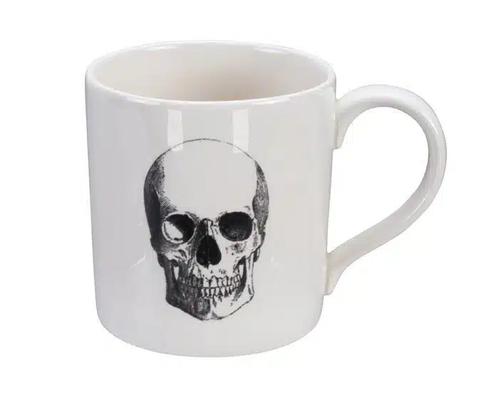 Schwarz / Weiße Tasse - Schädel Design - 9 x 9,3 cm 400 ml – Bild 2