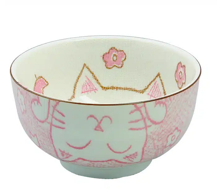 Rosa Schüssel - Kawai Katze - 12,7 x 7 cm – Bild 2