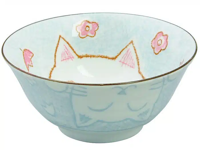 Blaue Schale - Kawai Katze - 15,3 x 3 cm 500 ml – Bild 2