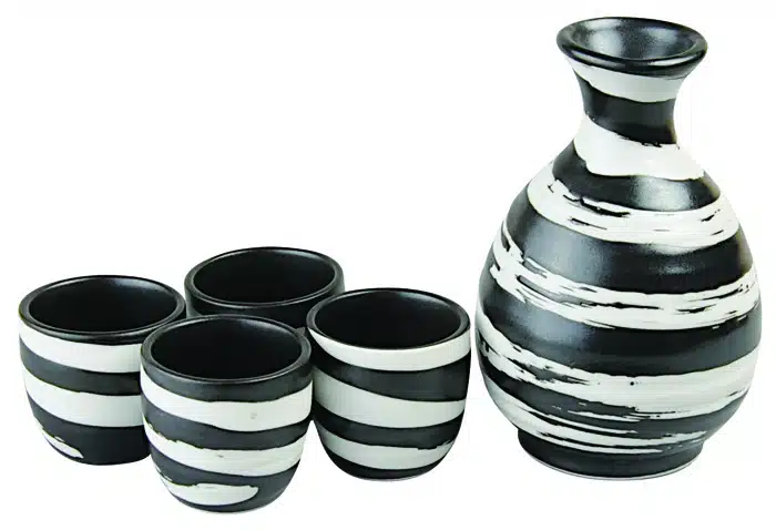 Schwarze Sake 4er-Set Spirale - 4,2 x 13 cm 250 ml – Bild 2