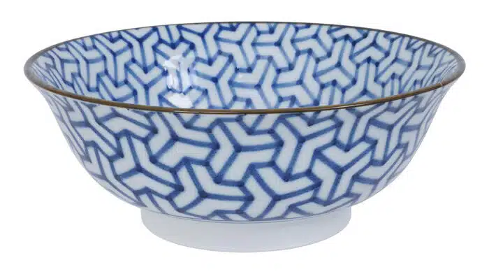 Weiß / Blaue Schüssel - Gemischte Schalen - 20,5 x 7 x 8 cm 1000 ml – Bild 2