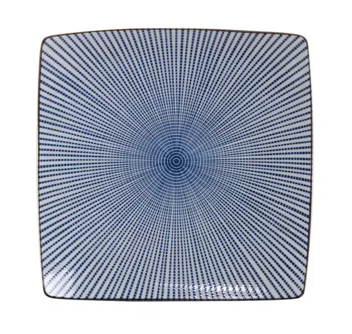 Blauer quadratischer Teller - Sendan Tokusa - 22 x 22 cm – Bild 2