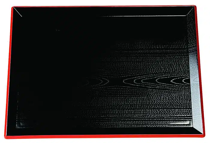 Schwarz / Rotes Tablett - Lackware - 39 x 29 cm – Bild 2