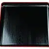 Schwarz / Rotes Quadrat Tablett - Lackware - 36 cm – Bild 2