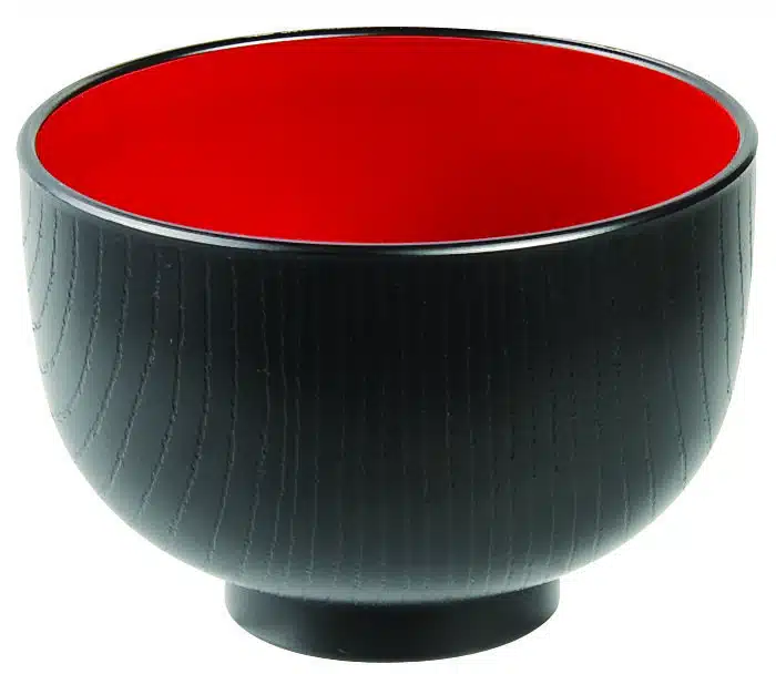 Schwarz / Rot Suppenschüssel - Lackware - 10,5 x 7,5 cm – Bild 2
