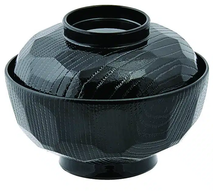 Schwarze Schüssel mit Deckel - Lackwaren - 12 x 9,5 cm 300 ml – Bild 2