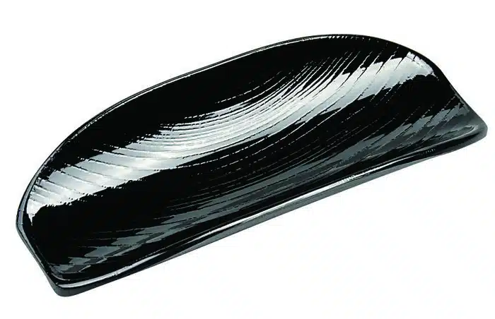 Schwarzes Handtuchblatt - Lackware - 16,5 x 7 cm – Bild 2