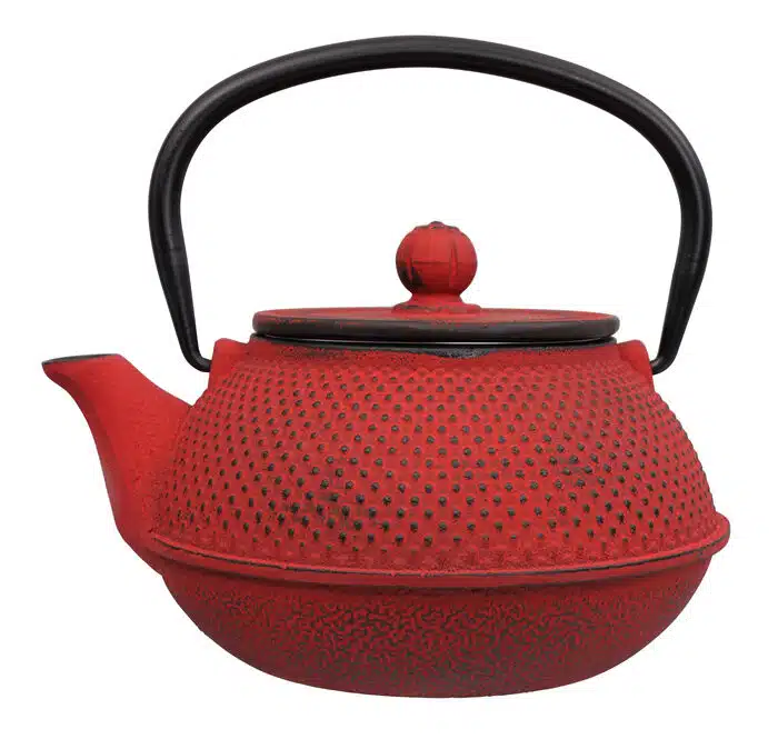 Rote Teekanne aus Gusseisen - Gusseisen - 17,5 x 15 x 10 cm 800ml – Bild 2