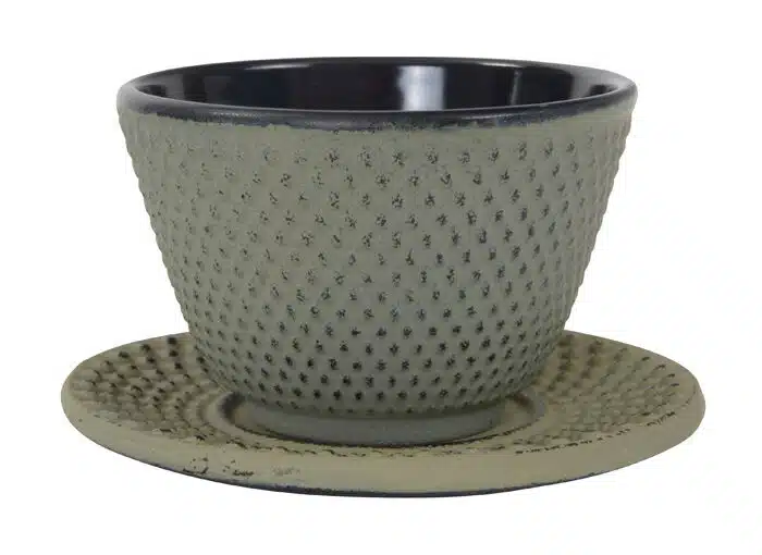 Graue Teetasse mit Untersetzer - 7 x 5,5 cm 120 ml – Bild 2