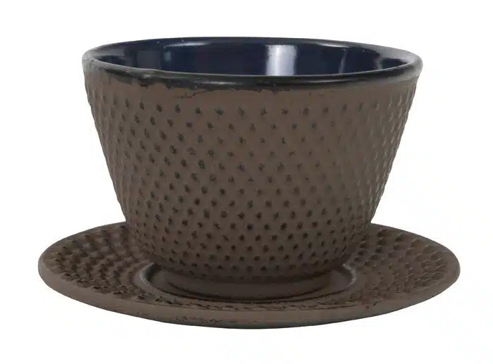 Braune Teetasse mit Untersetzer - 7 x 5,5 cm 120 ml – Bild 2