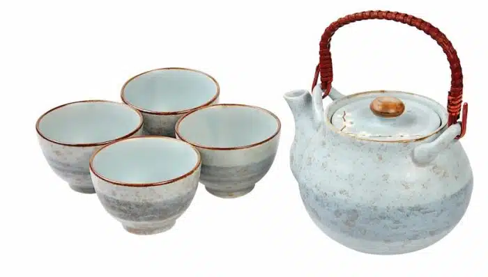 Minzgrünes Teeset mit Teekanne und 4 Tassen - Soshun - 16 x 14 x 11cm 700ml – Bild 2