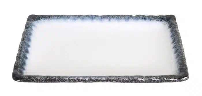 Grau / Weißer rechteckiger Teller - Tajimi - 21,7 x 15 x 2,5 cm – Bild 2