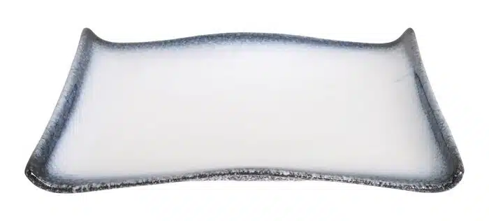 Grau / Weißer rechteckiger Teller - Tajimi - 30 x 22,2 x 2 cm – Bild 2