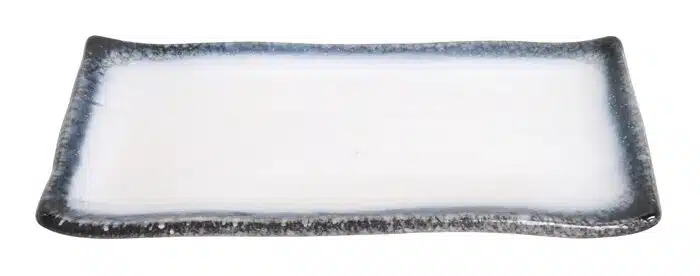 Grau / Weißer rechteckiger Teller - Tajimi - 26 x 13 x 2 cm – Bild 2