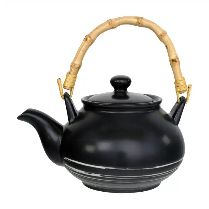 Schwarz / Weiße Teekanne - Black Maru - 17 x 14 x 11cm 500ml – Bild 2