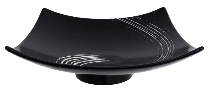 Schwarz / Weißer Teller - Black Maru - 25,4 x 25,4 cm – Bild 2