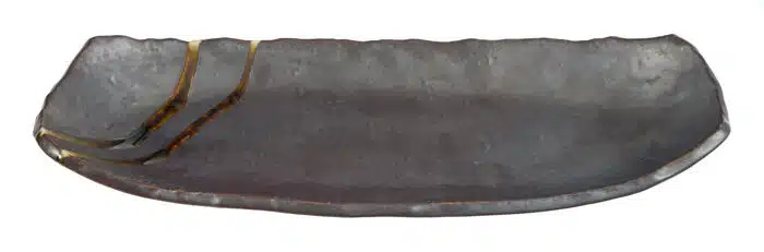 Schwarz / Brauner rechteckiger Teller - Große Teller - 37 x 15 cm – Bild 2