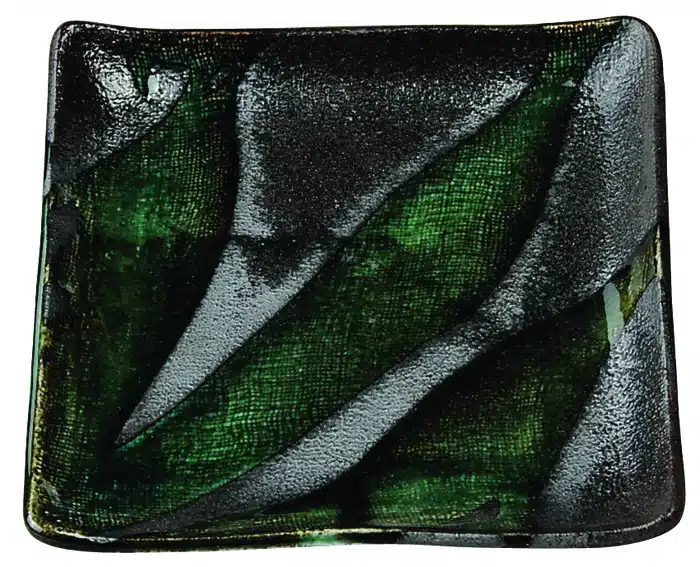 Grün / Grauer quadratischer Teller - Grüngraue Serie - 18 x 18 cm – Bild 2