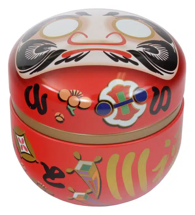 Rote Edelstahl-Teedose Daruma – 8,25 cm 80g – Bild 2