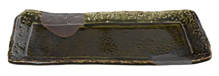 Brauner rechteckiger Teller - Große Teller - 33,6 x 14 cm – Bild 2