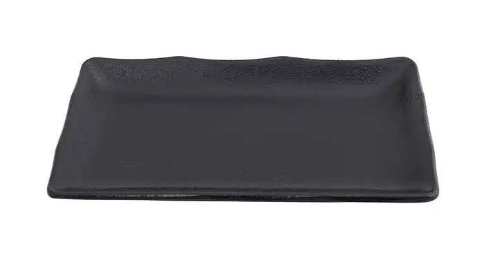 Schwarzer rechteckiger Teller - Melamin - 20,7 x 13 x 2,8 cm – Bild 2