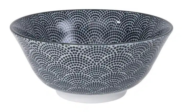 Schwarz / Weiße Schüssel mit Tupfen - Nippon Schwarz - 15,2 x 6,7 cm 500 ml – Bild 2