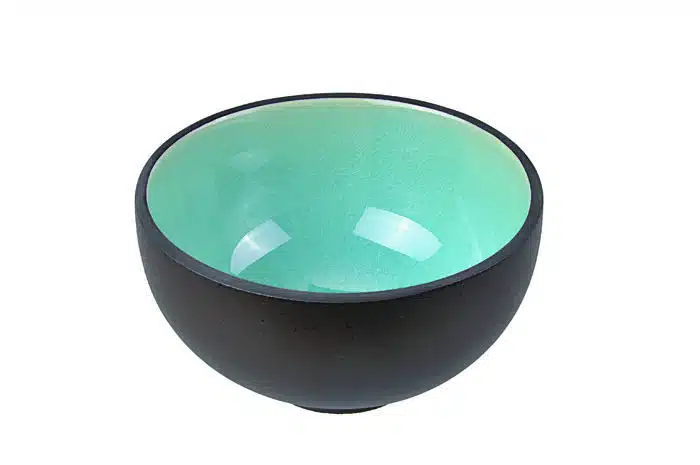 Schwarz / Türkisene Schüssel - Glas Türkis - 11,5 x 6,5 cm 350 ml – Bild 2