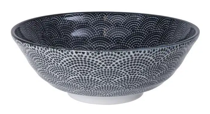 Schwarz / Weiße Schüssel mit Punkten - Nippon Schwarz - 21 x 7,8 cm 1000 ml – Bild 2
