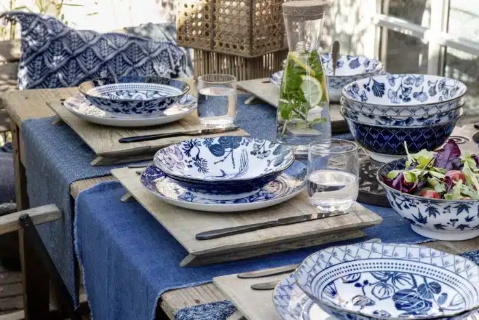 Blau / Weiße Schüssel Set - Flora Japonica - Set von 4 Stück - 12 x 6,3 cm 300 ml – Bild 3