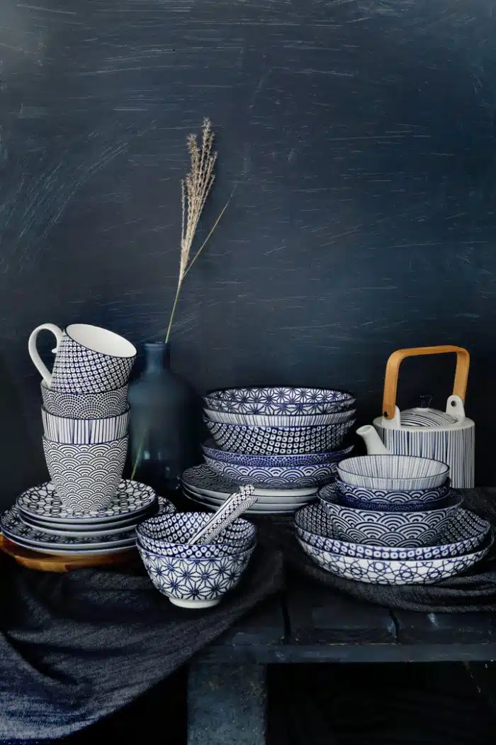 Blau / Weiß Löffelset - Nippon Blau - Set mit 4 Stück - 13,8 x 4,8 cm – Bild 4