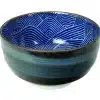 Dunkelblau / Weiße Schüssel - Seigaiha - 12,8 x 6,8 cm 475 ml