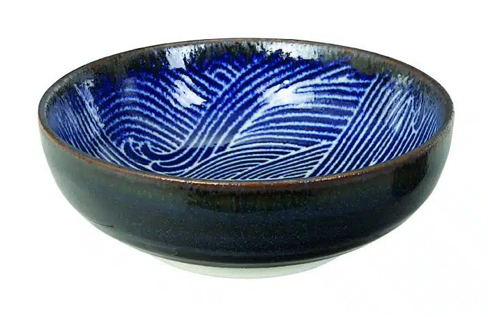 Blau / Weiße Schüssel Wellen - Seigaiha - 12,5 x 4,2 cm 300 ml