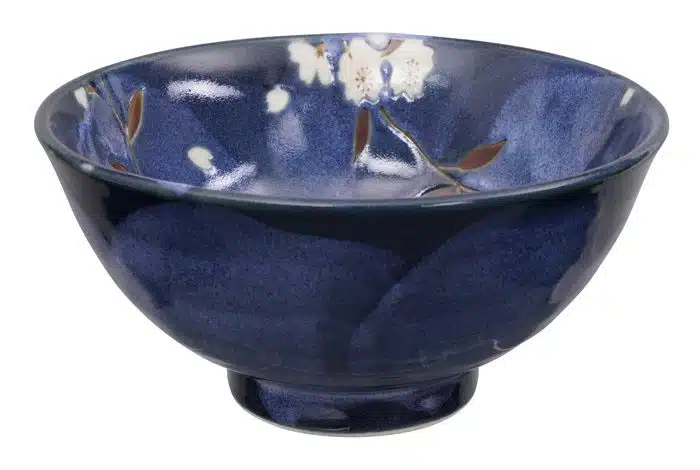 Blau / Weiße Schale mit Kirschfigur - Blue Sakura - 16 x 8 cm 600 ml