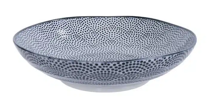 Schwarz / Weiße Teller Punkte - Nippon Schwarz - 21 x 5,2 cm