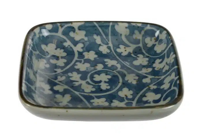 Blau / Weiße Sojasaucenschale - 9 x 9 x 1,6 cm