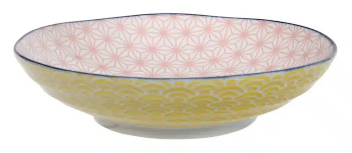 Rosa / Gelber Teller - Star Wave - 21 x 5,2 cm