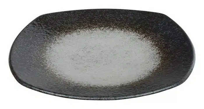 Schwarz / Weißer Teller - Mino Yaki - 28cm