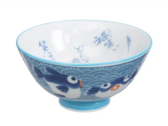 Blaue Schale mit Fischfigur - Kawai - 11,2 x 6cm 250ml