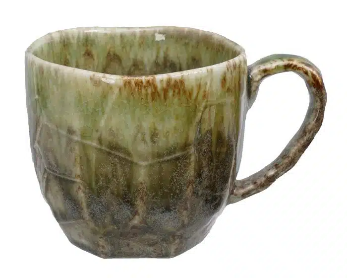 Grüne handgemachte Tasse - 8,5 x 8 cm 300 ml
