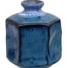 Blaue eckige handgemachte Vase - 8,5 x 9 cm