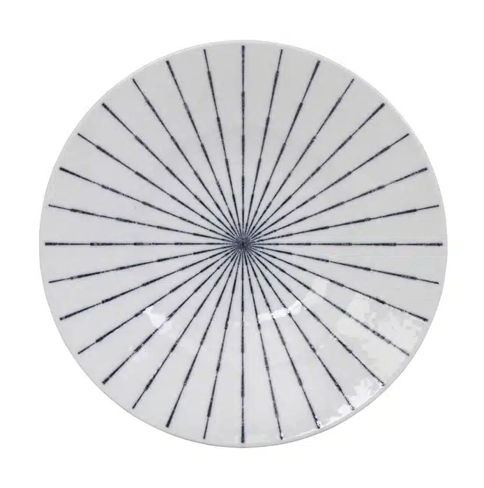 Blau / Weißer Teller - Tokusa Weiß - 25 x 3,5 cm