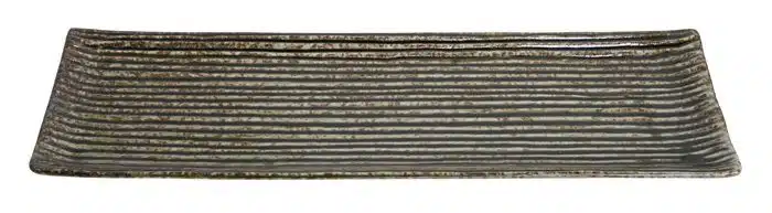 Grüne rechteckige Servierplatte - 33,2 x 10,5 cm