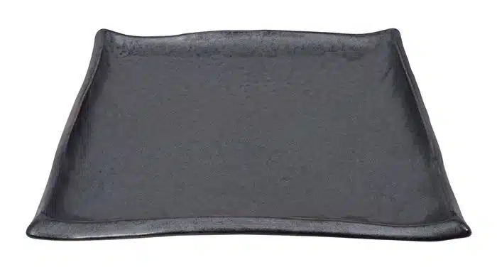 Matt-Schwarzer quadratischer Teller - Tetsu Kessho Matte - 22,7 x 22,7 cm