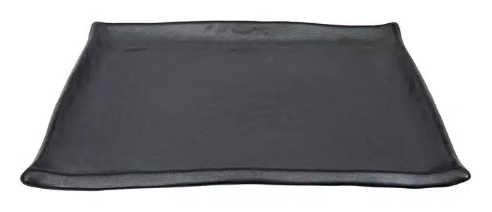 Matt-Schwarzer rechteckiger Teller - Tetsu Kessho Matte - 30 x 23 cm