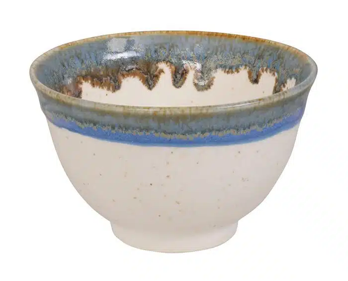 Weiß / Blau Handgemachte Teetasse - 9 x 5,4 cm