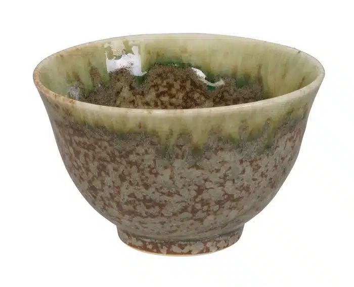 Grüne handgemachte Teetasse - 9 x 5,4 cm