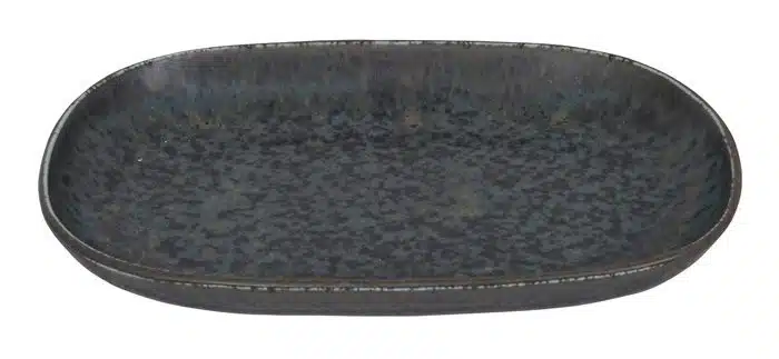Matt-Schwarzer rechteckiger Teller - Onyx Noir - 19 x 13 x 2,4 cm